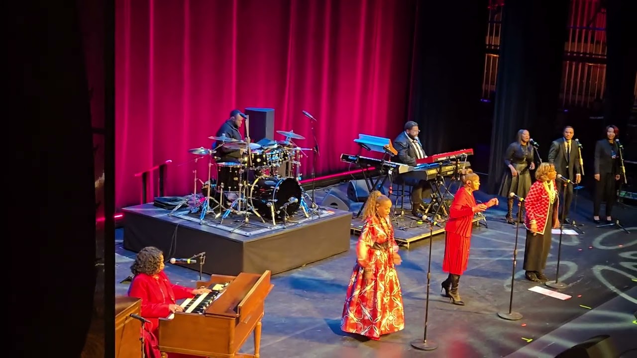 Pooter Golden on drums, playing for the Clark Sisters singing, 