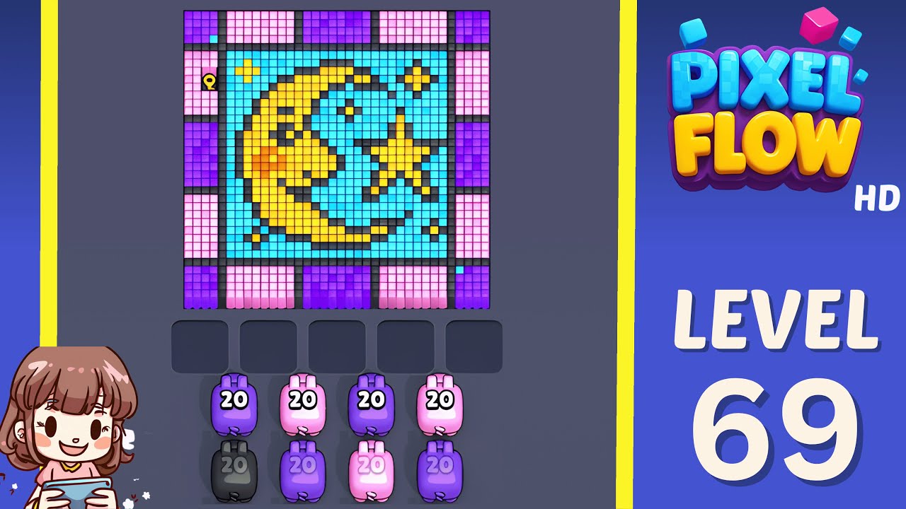 Pixel Flow Level 69 Solution Walkthrough