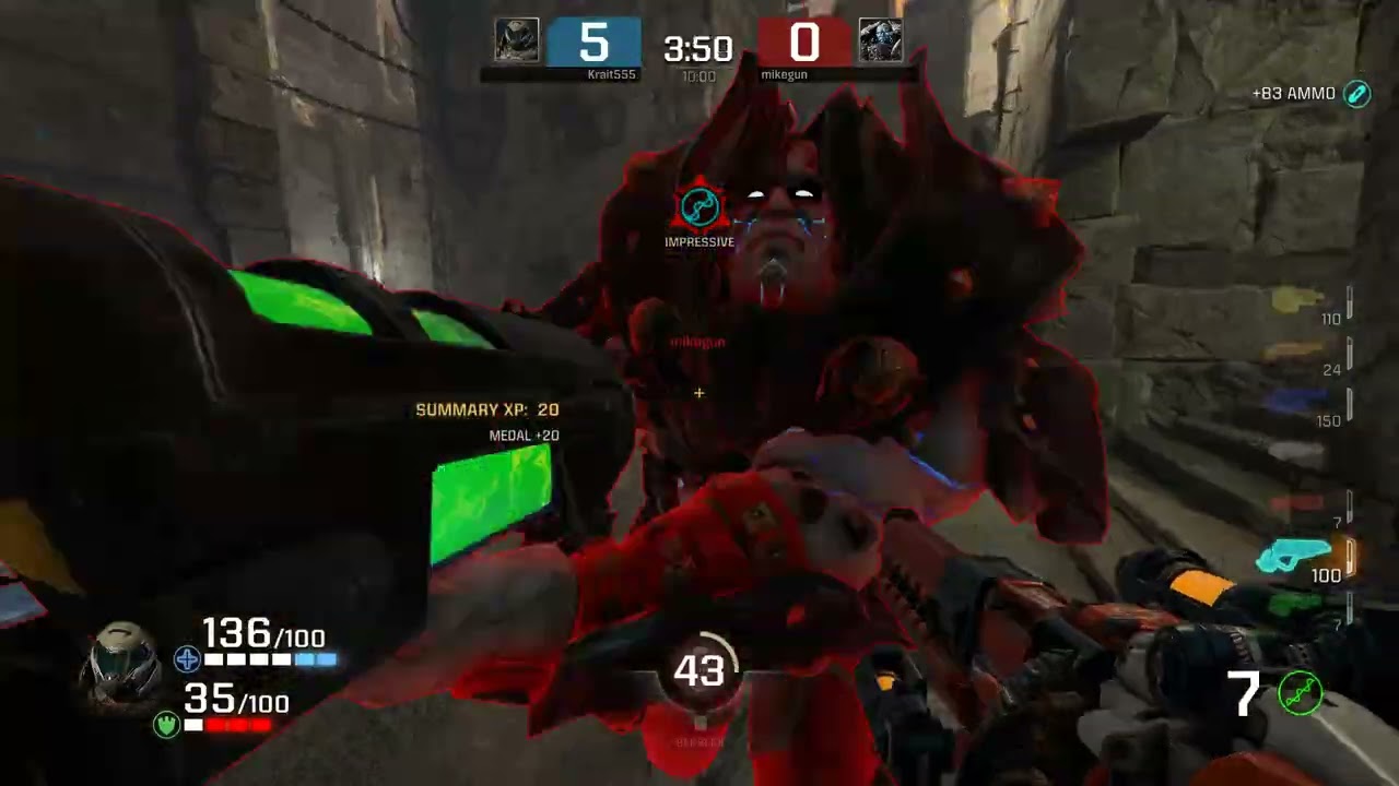 Quake Champions Time Limit Duel on The Molten Falls Intense Action
