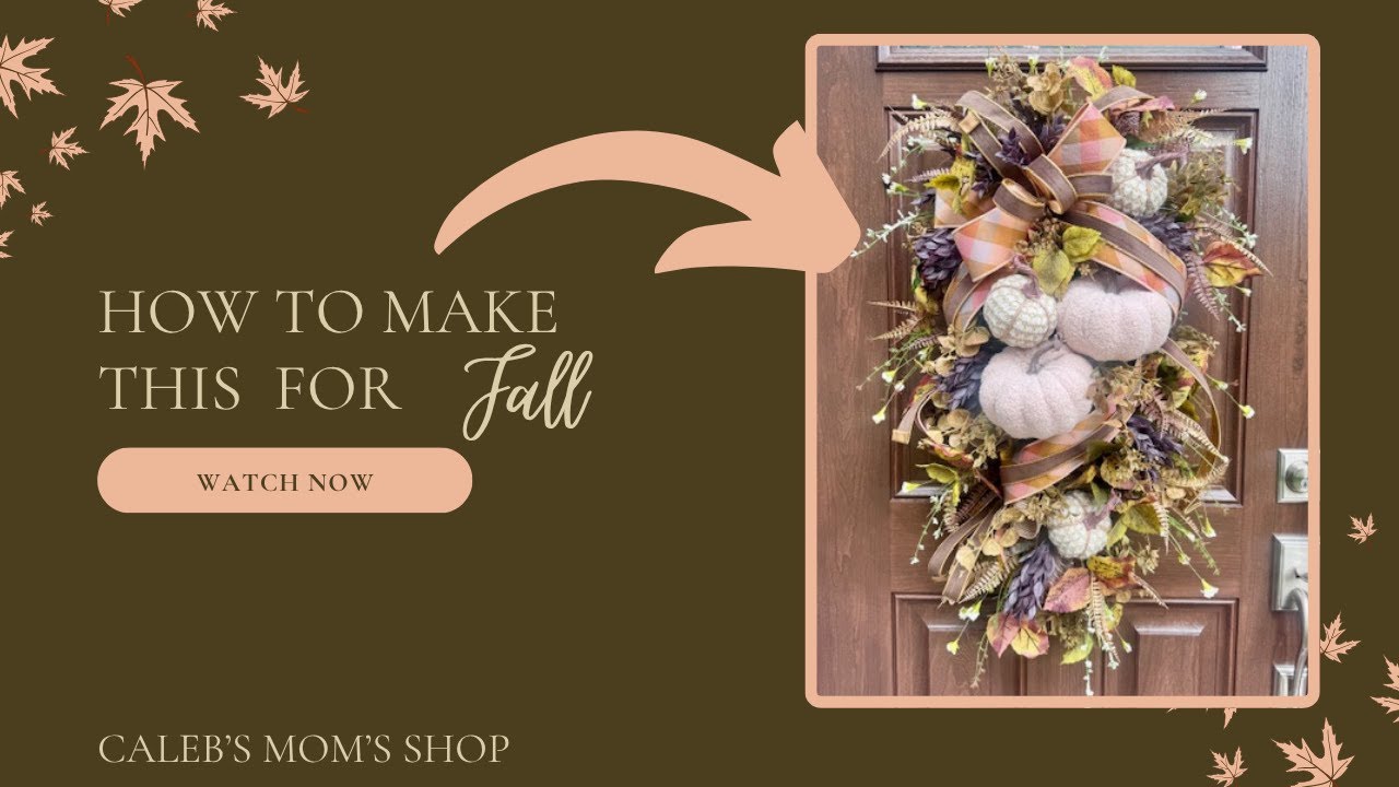 How to Make a BOHO Fall Swag Wreath | DIY Pumpkin Door Swag with Handmade Bow Tutorial #fall