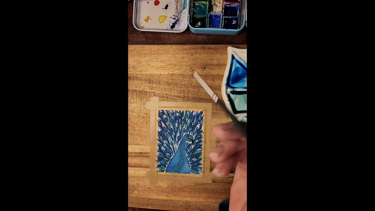 Watercolor Peacock 