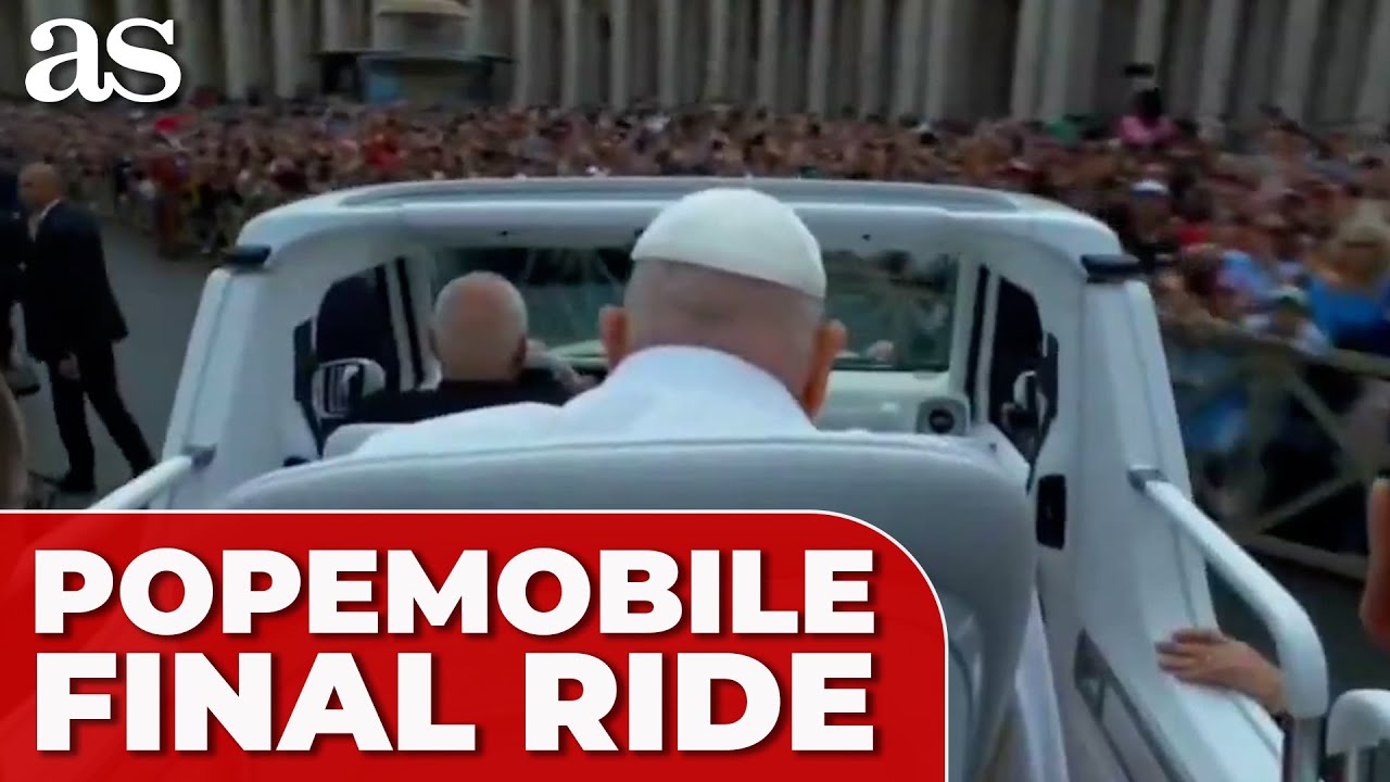 FULL SEQUENCE of the POPE'S FINAL POPEMOBILE RIDE before his death