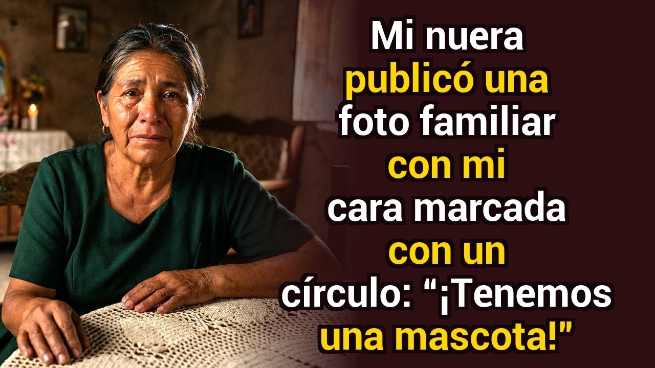 Mi nuera publicó una foto familiar con mi cara marcada con un círculo: “¡Tenemos una mascota!”
