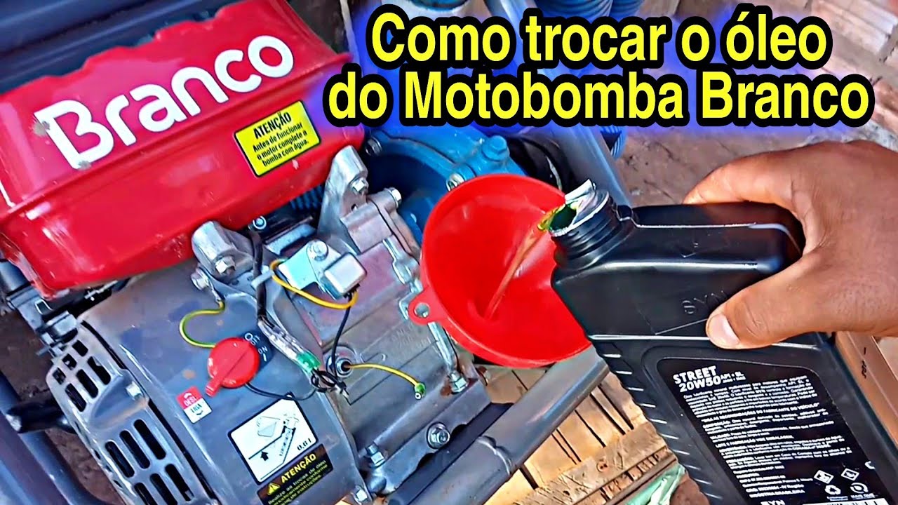 Trocando o óleo do Motobomba Branco
