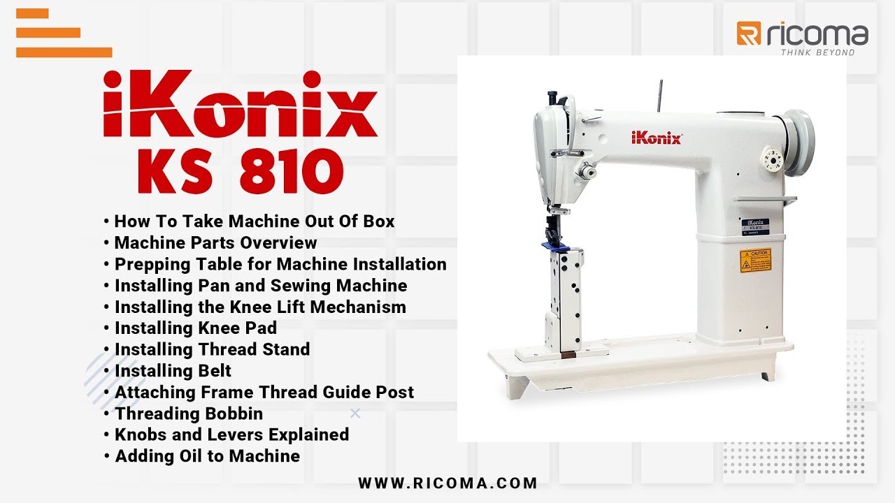 Швейная машина Ikonix KS 810, одноигольная, с челночным стежком, промышленного назначения. Видео ...