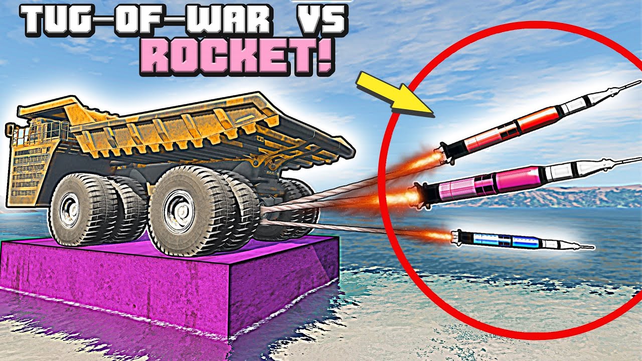 What vehicles will win a SPACE ROCKET in TUG OF WAR - BeamNG Drive