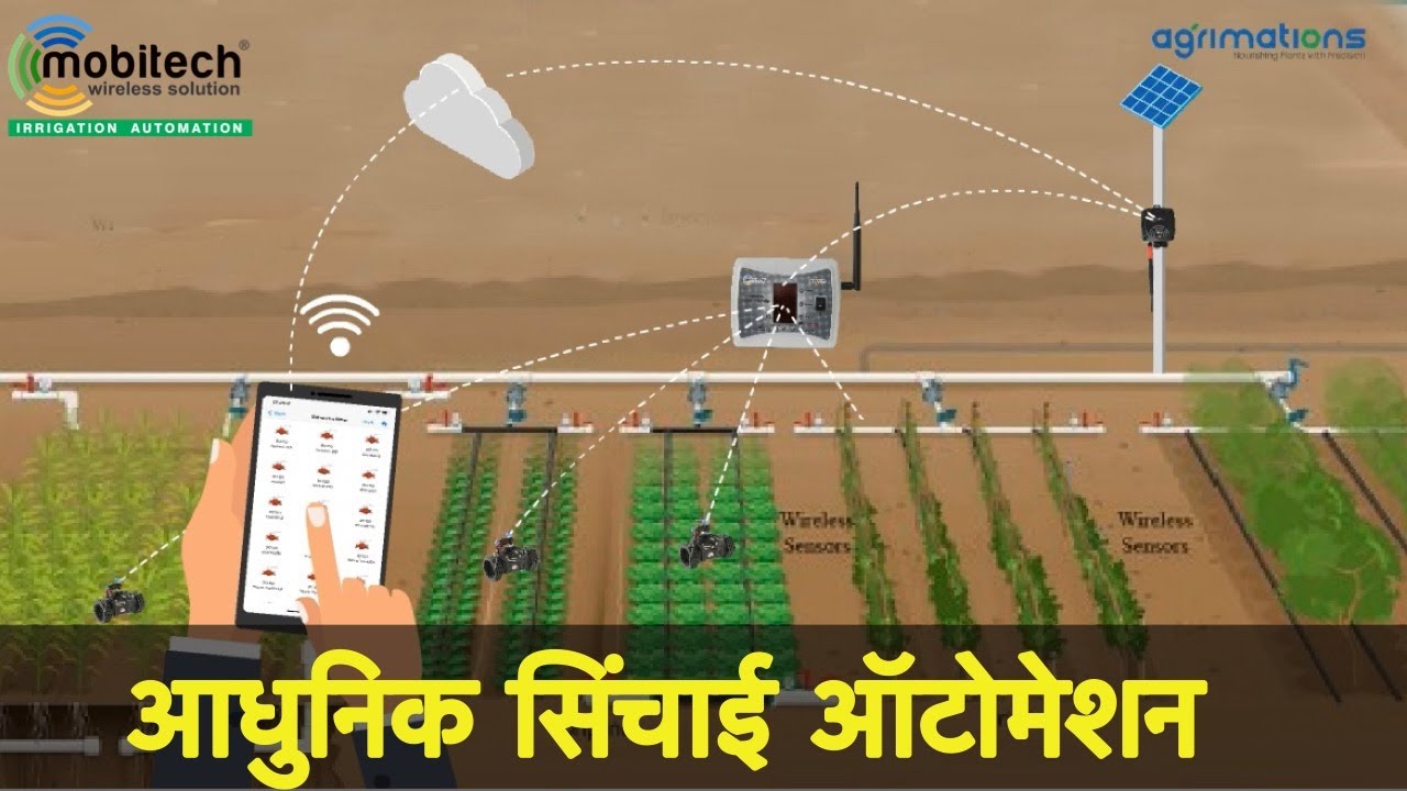 आधुनिक सिंचाई ऑटोमेशन - Modern Irrigation Automation - Complete wireless LoRa based technology