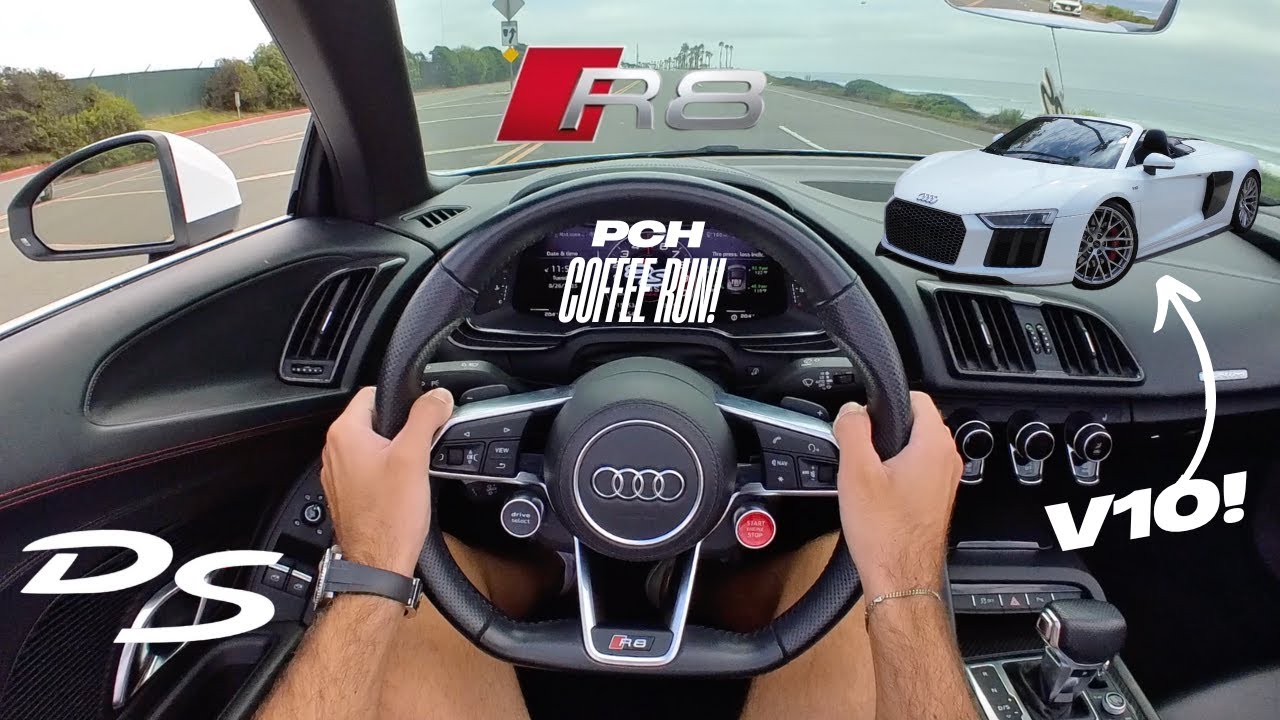 Audi R8 Spyder Coffee Run (POV Driving Vlog) - V10 PCH Cruise!