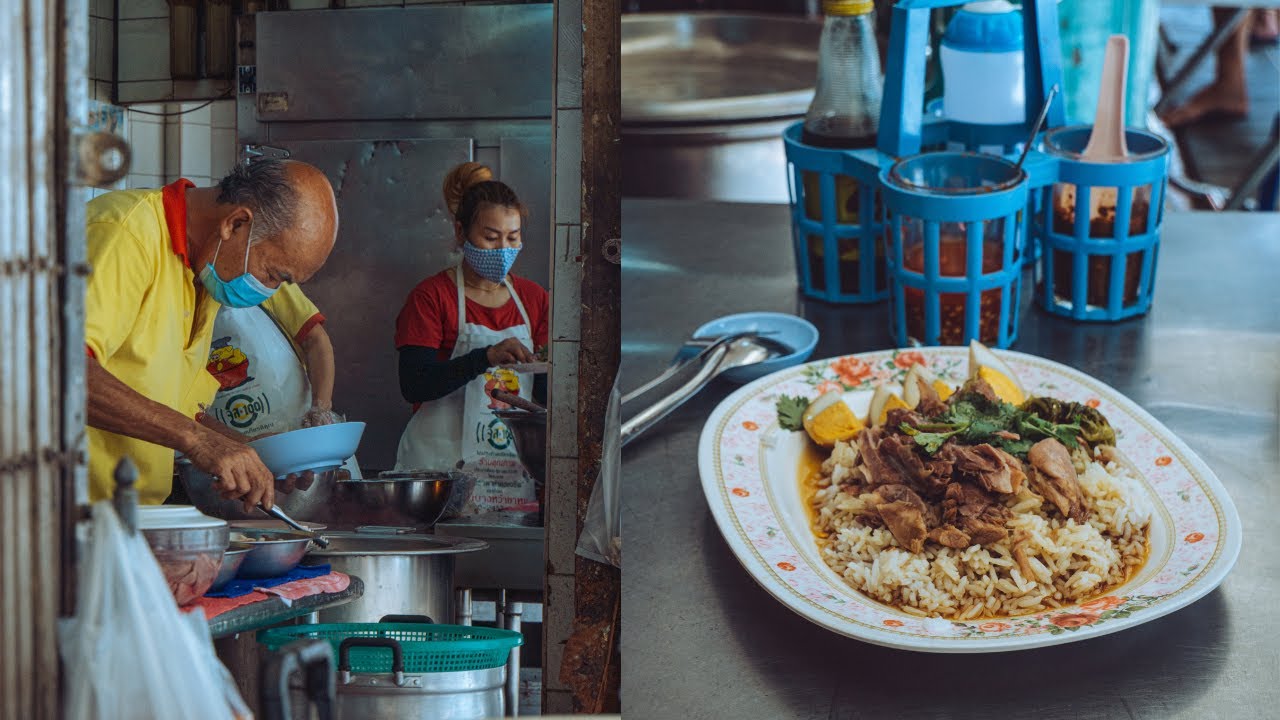 40 YEAR OLD MOTHER STOCK THAI PORK LEG ON RICE at Kha Moo Bang Wa Bangkok - Thai Street Food