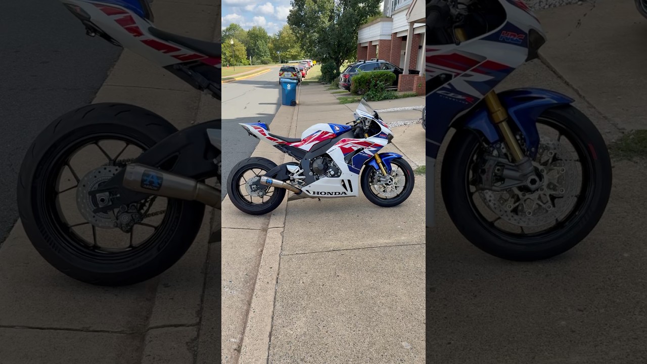 Honda Fireblade cold start with Arrow titanium exhaust 🔥😮&zwj;💨