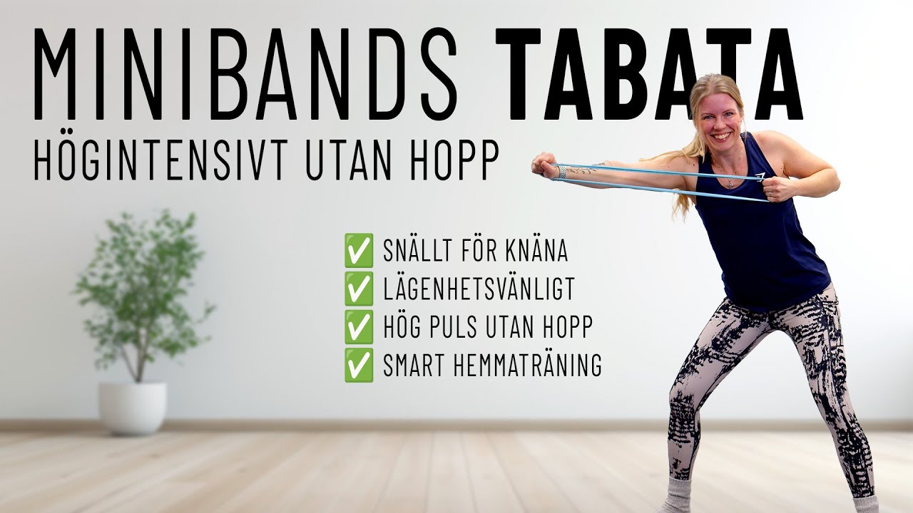 22 MINUTER HIIT utan hopp – skonsamt konditionspass med minibands som ändå får upp pulsen rejält