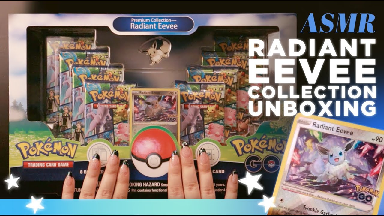 ASMR ✨ Radiant Eevee Collection Unboxing & Pokémon GO TCG Pack Opening! Cozy Whisper Ramble