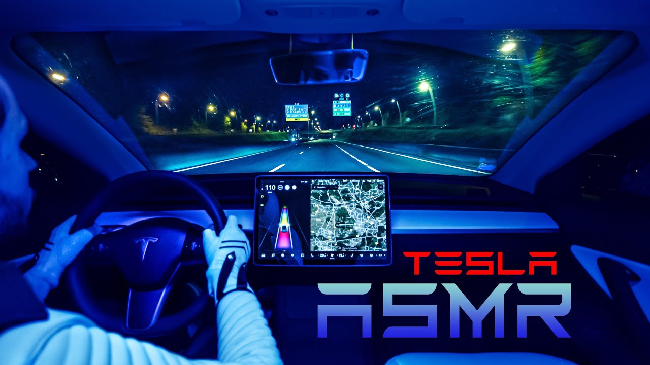 ASMR Driving with a TESLA 🚘Highway at Night 🛣️