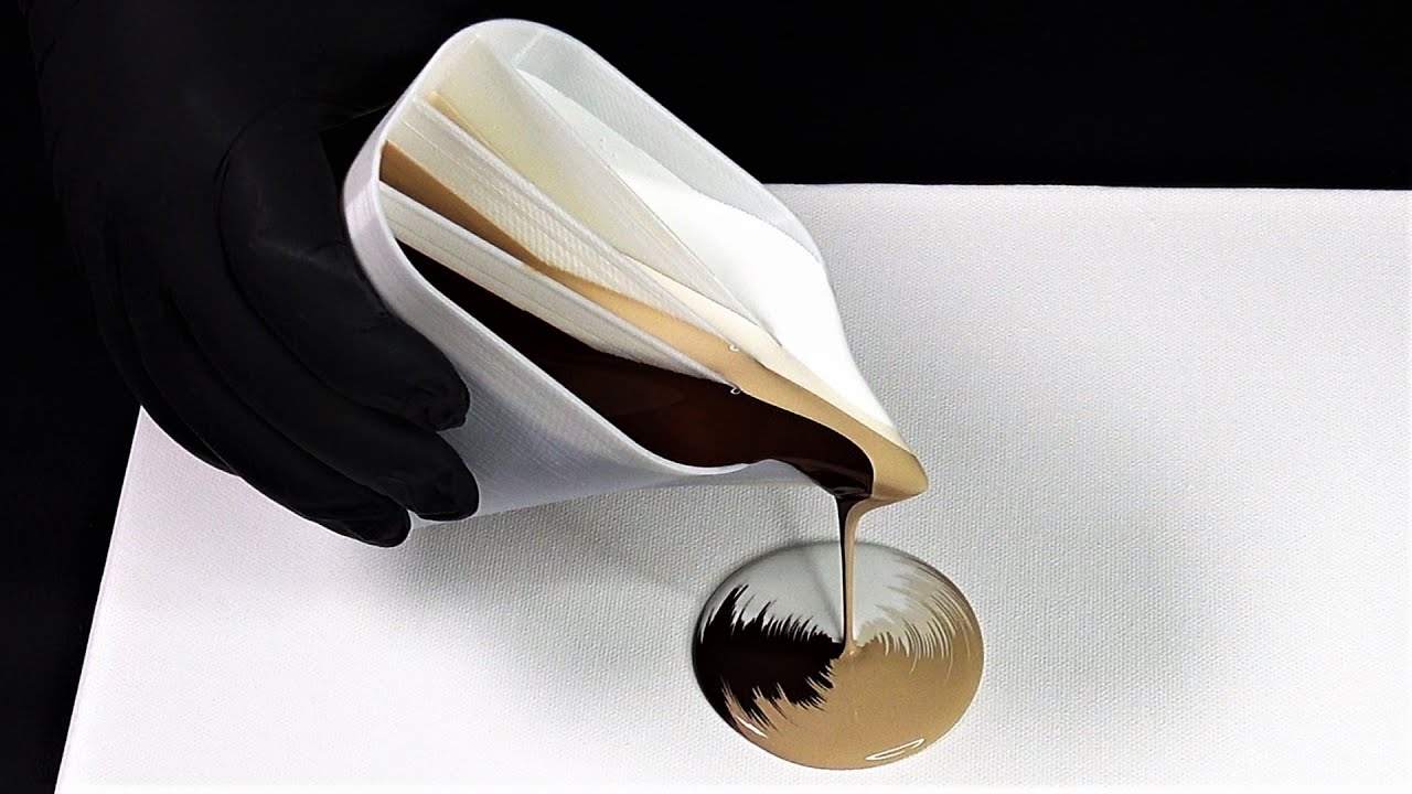 Clear Lines Split Cup Pouring Tree Ring Pour - Acrylic Pouring - learn to pour paint