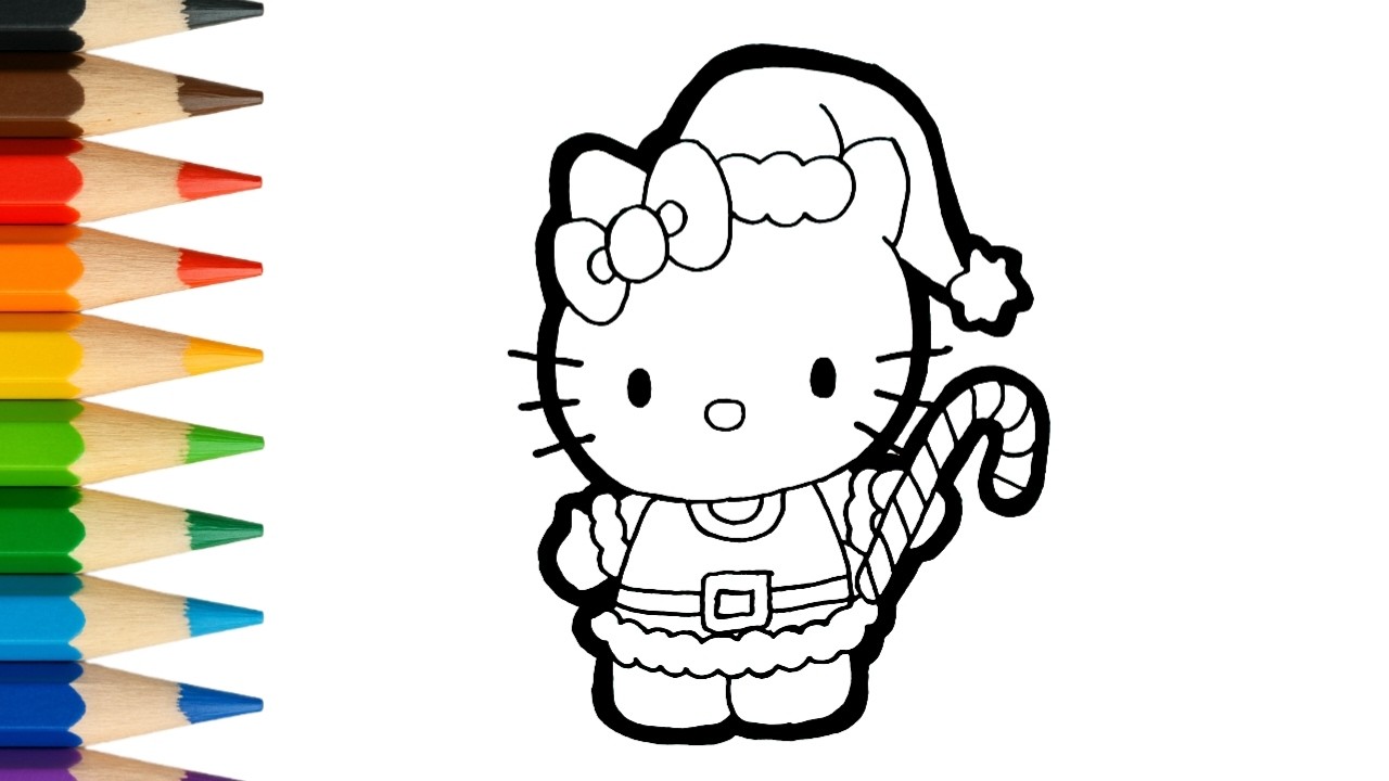 Belajar Menggambar Hello Kitty Imut 🎀🐱 | Gambar Kartun Mudah untuk Anak