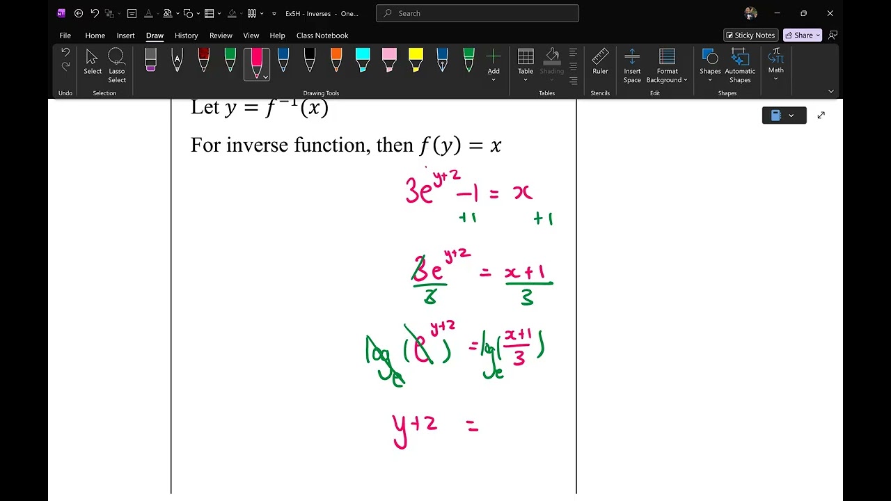 Y12MM Ex5H inverse functions