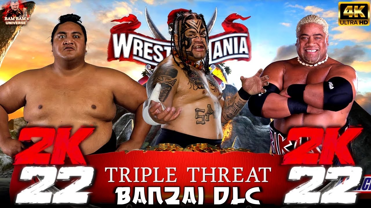 WWE 2K22 - Yokozuna VS. Umaga VS. Rikishi  [4K PS5 GAMEPLAY] New Banzai DLC