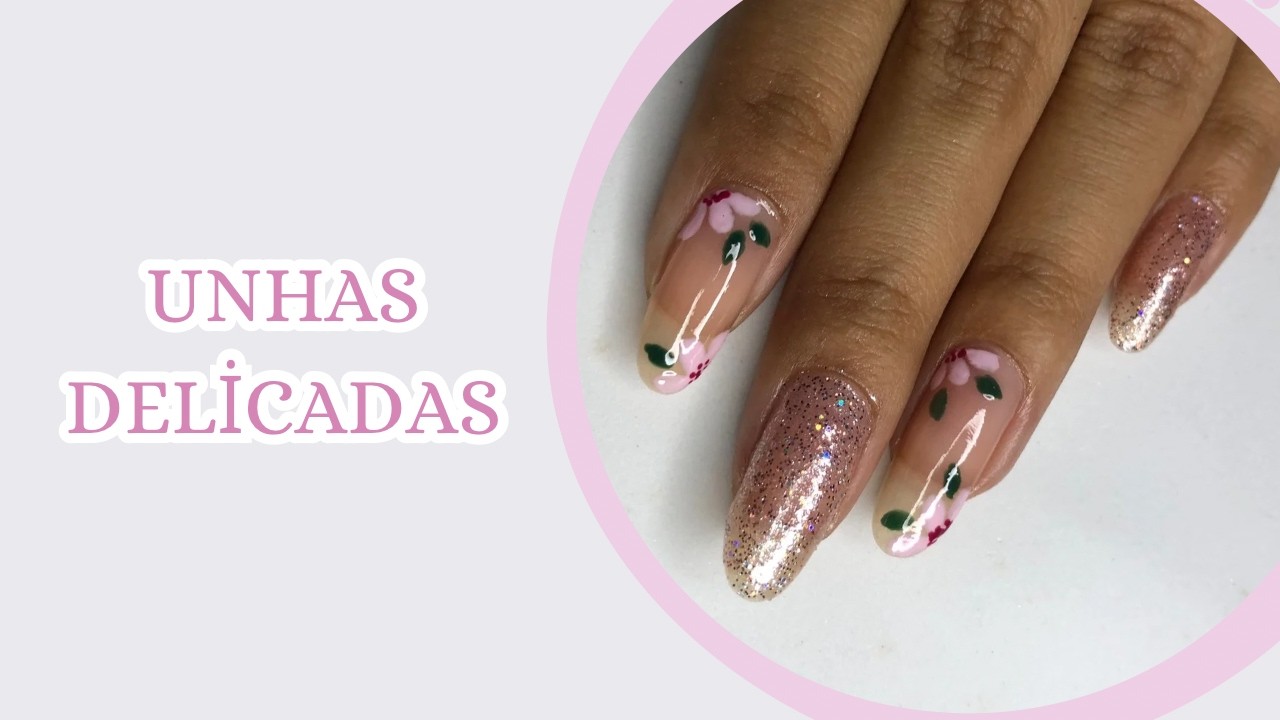 Unhas decoradas fácil de  fazer ,decoração floral !