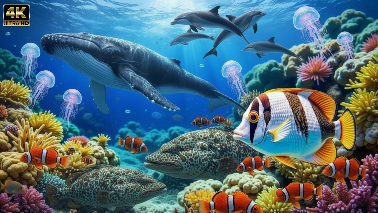 Ocean Wildlife 4K 🌊|Nature Animals Under The Ocean 💦 Relaxing Ocean Music & Sea Serenity #music #usa