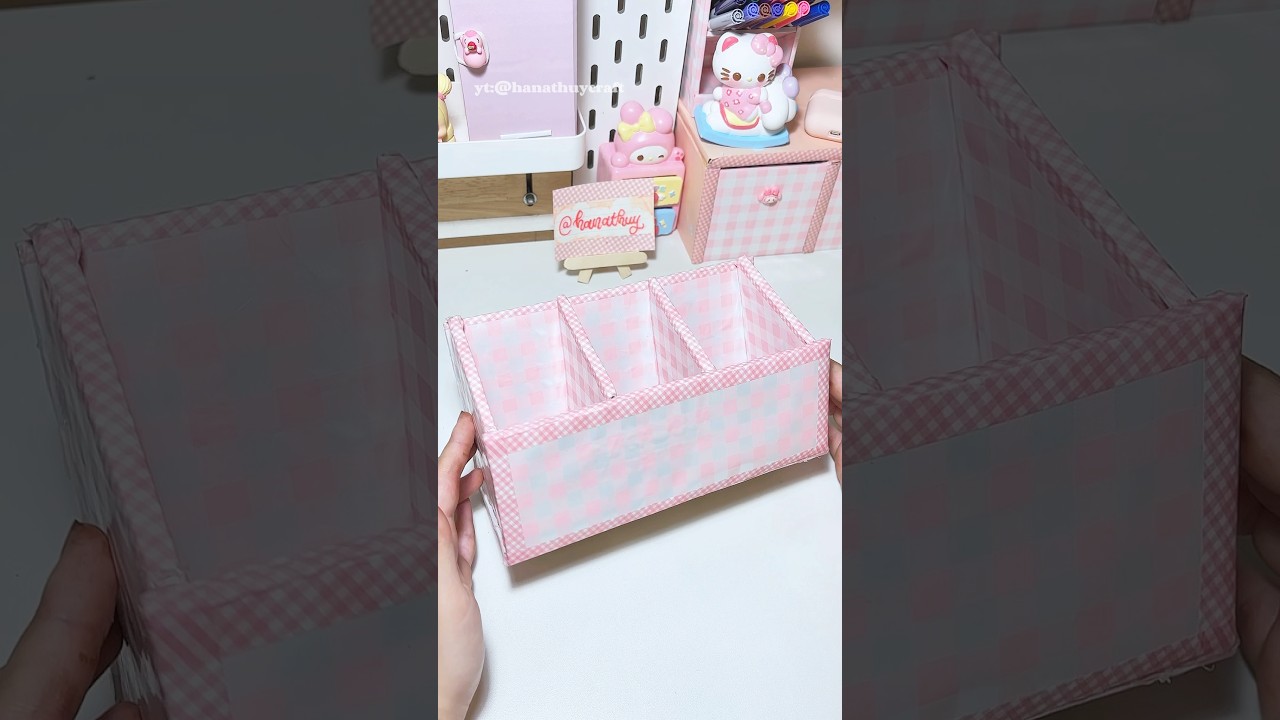 Cute organizer pink🌸🌸🌸 #craft #short #shortvideo #diy #handmade