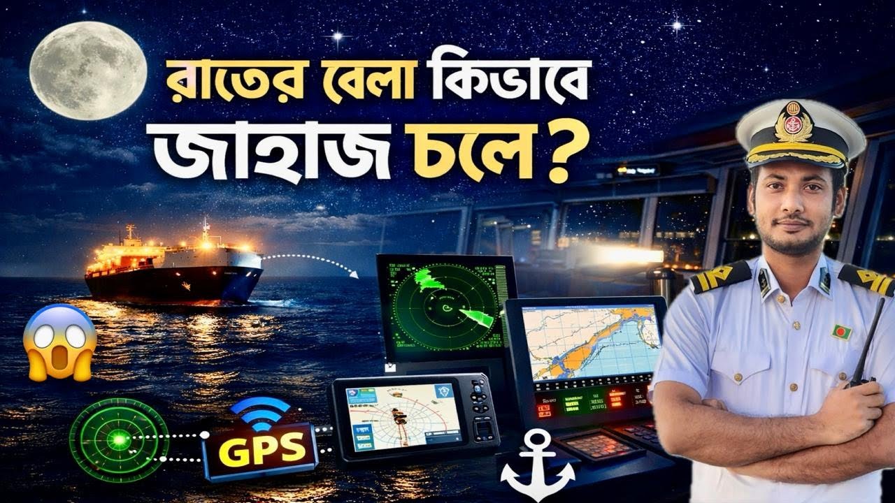 রাতের অন্ধকারে কিভাবে জাহাজ চলে? 🌙🚢 | Ship Navigation at Night | Marine Life | Life at Sea | Nayon
