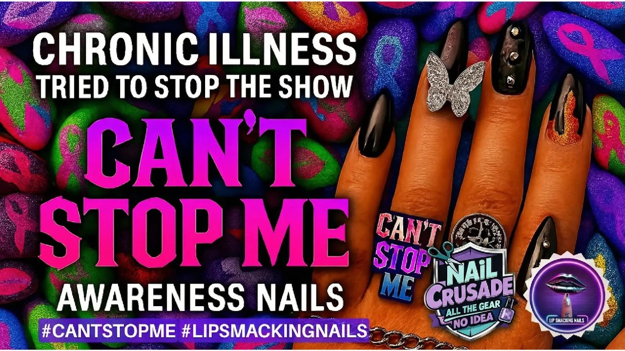 I Had a Stroke at 46 | Stroke Awareness Nail Art 💜 “No One Can Stop Me” | Lip Smacking Nails Collab