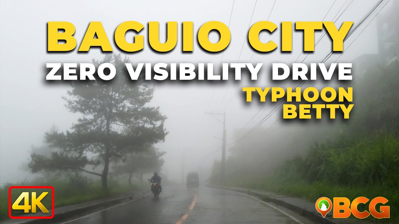 ALMOST ZERO VISIBILITY: A Foggy Drive in Baguio City During Typhoon #BettyPH