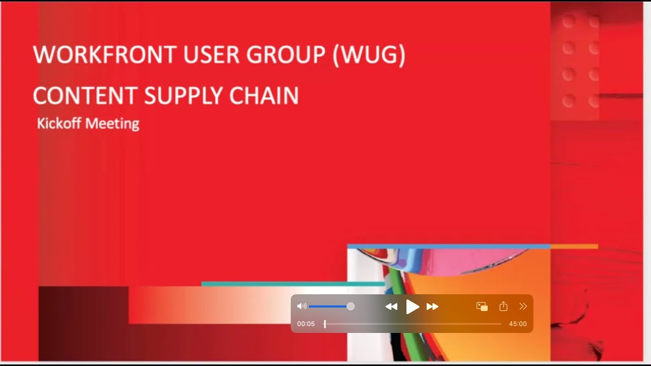 WUG - Content Supply Chain Kickoff!
