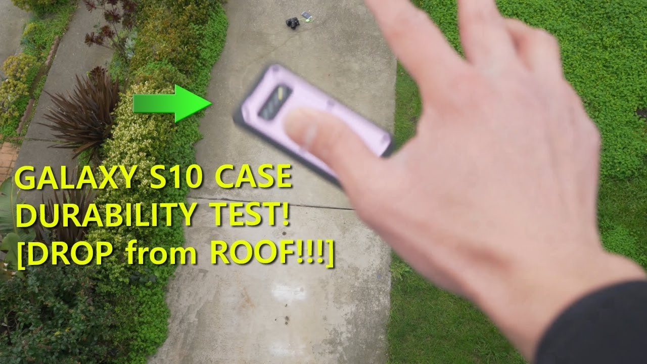 Galaxy S10 Case Durability Test! [DROP from ROOF]