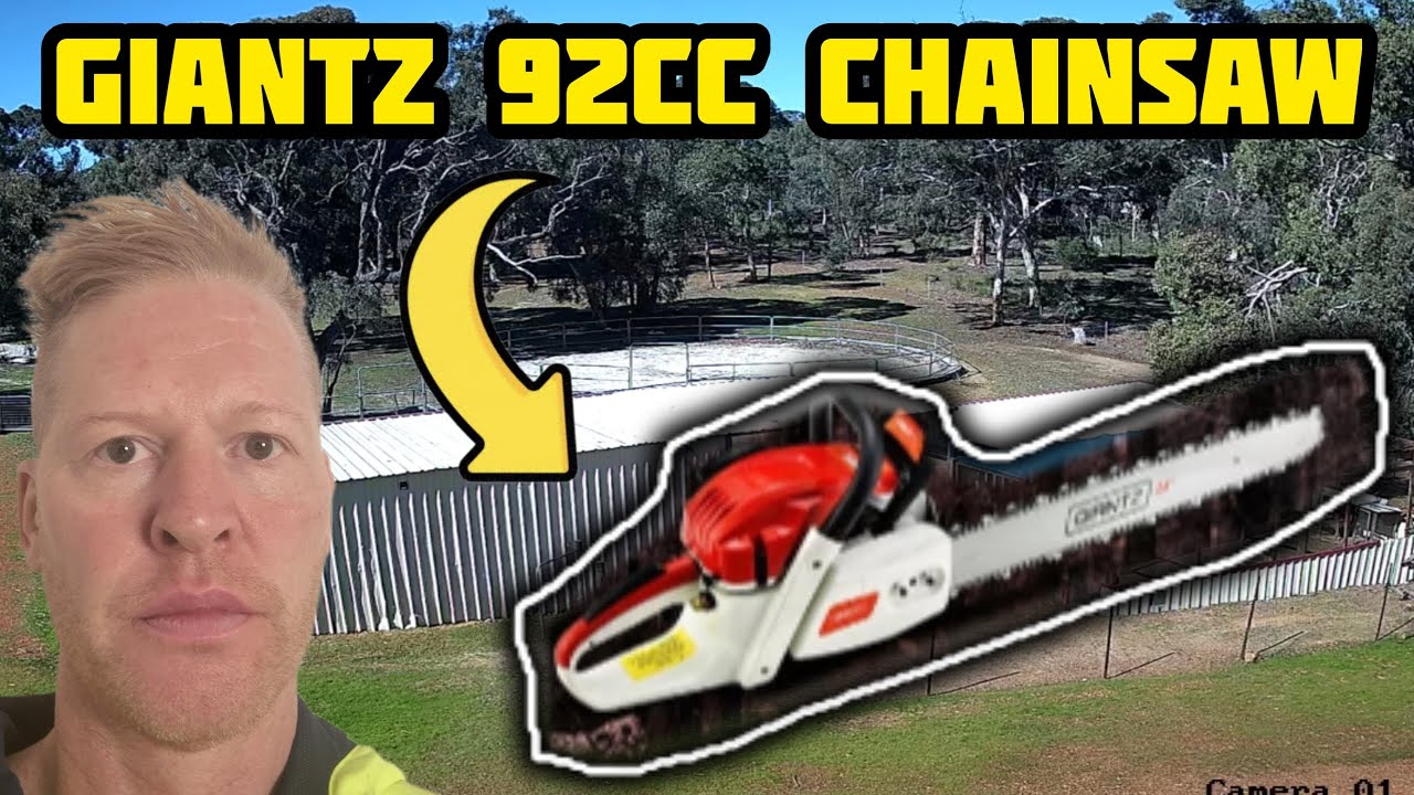 Unboxing, building and testing my cheap Chinese Giantz 92cc Chainsaw. 