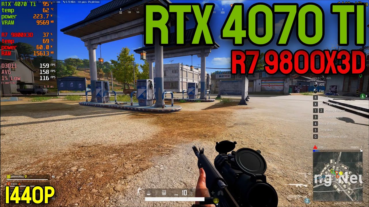 RTX 4070 Ti + R7 9800X3D - Pubg - 1440p - All Settings
