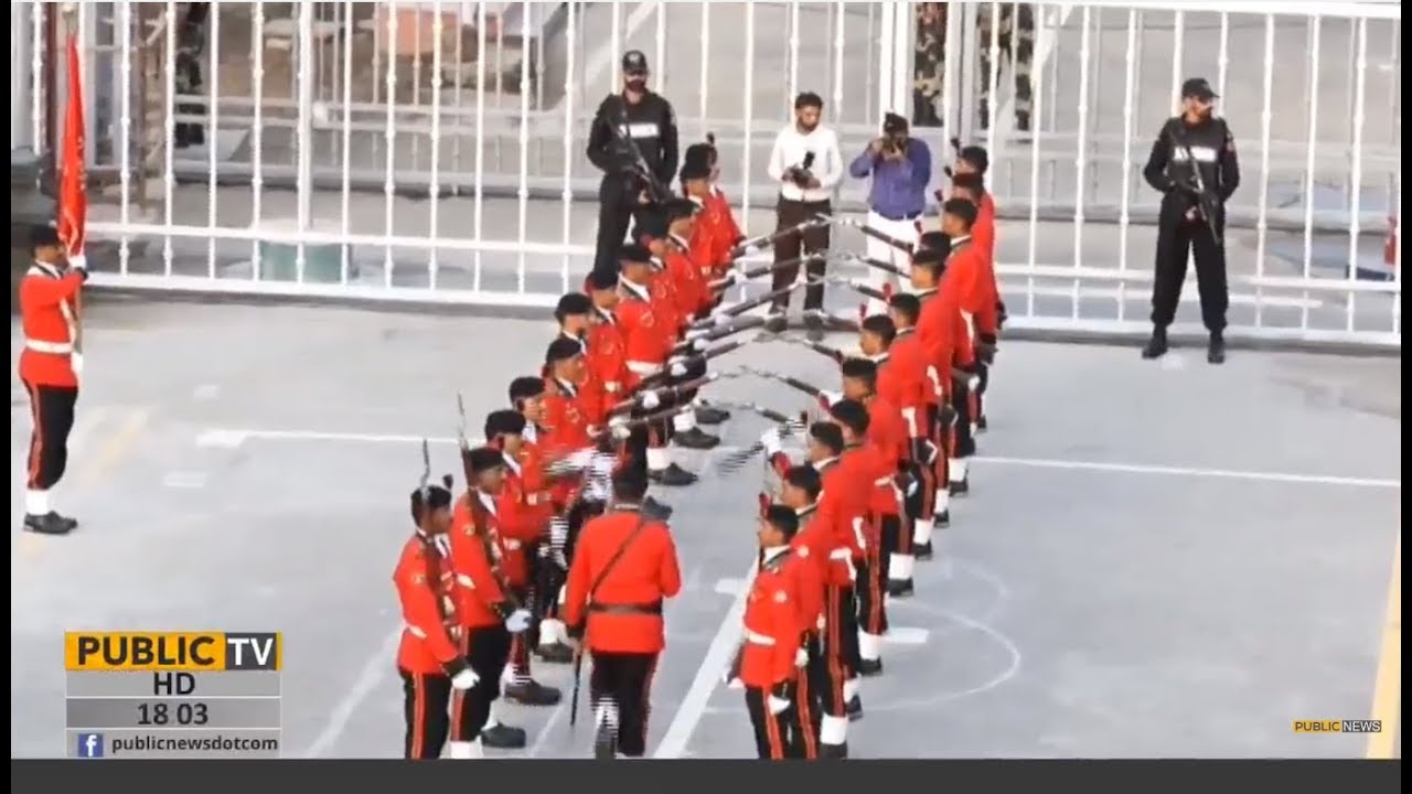 14 August: Special squad's splendid parade in Flag-lowering ceremony at Wagah Border