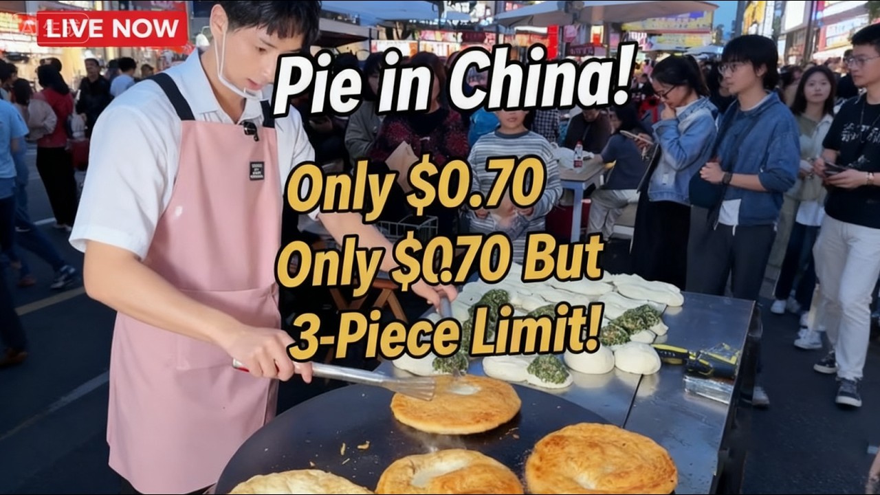 LIVE 🔴 Viral Sichuan Scallion Pancake! Handsome Vendor • 3 Per Person Limit • Crazy Long Line