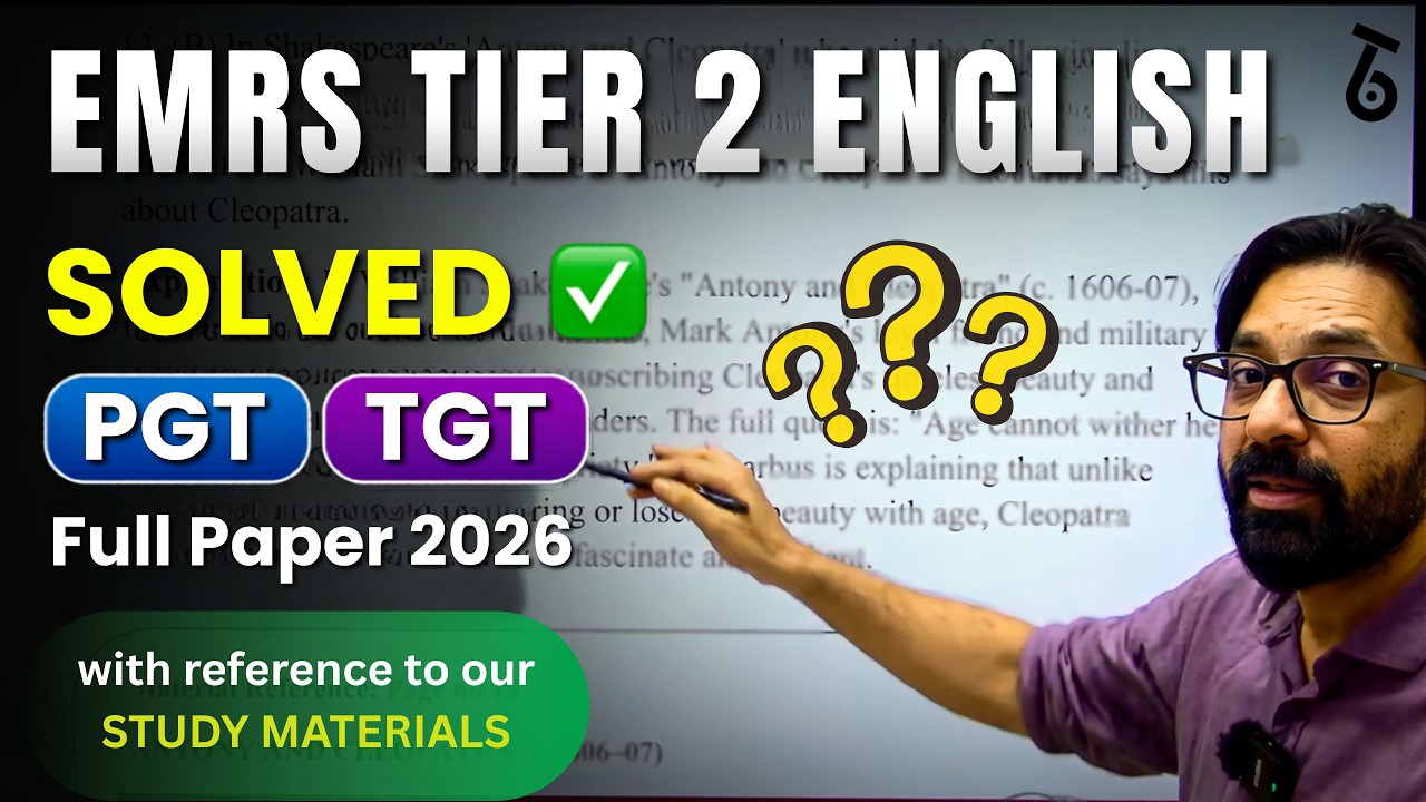 EMRS Tier 2 English Question Paper Solved | TGT & PGT 2026 Full Answer Key