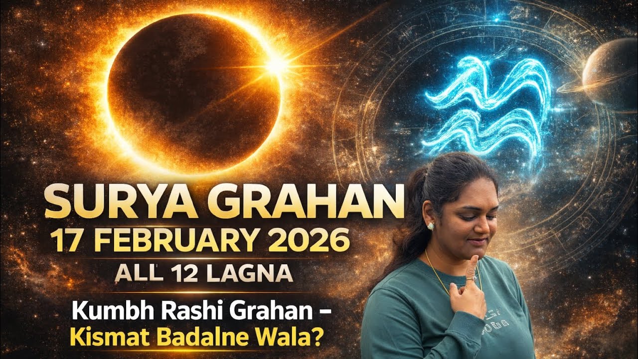 🌑 17 फरवरी 2026 का सूर्य ग्रहण कुंभ राशि में |Aquarius Solar Eclipse,12 Lagna Par Sabse Bada Impact!