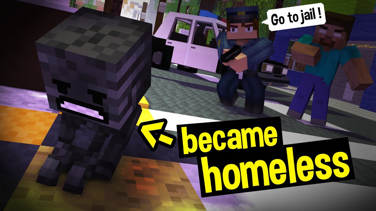 Monster School: BABY WITHER SKELETON WAS HOMELESS - Minecraft Animation