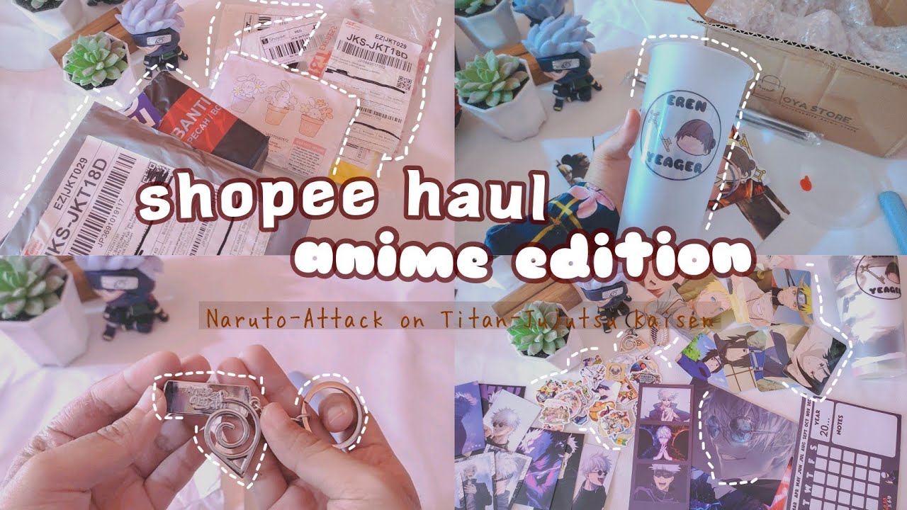 shopee haul anime edition🍥 | naruto, attack on titan, jjk🤞| start from 10k| aesthetic unboxing✨
