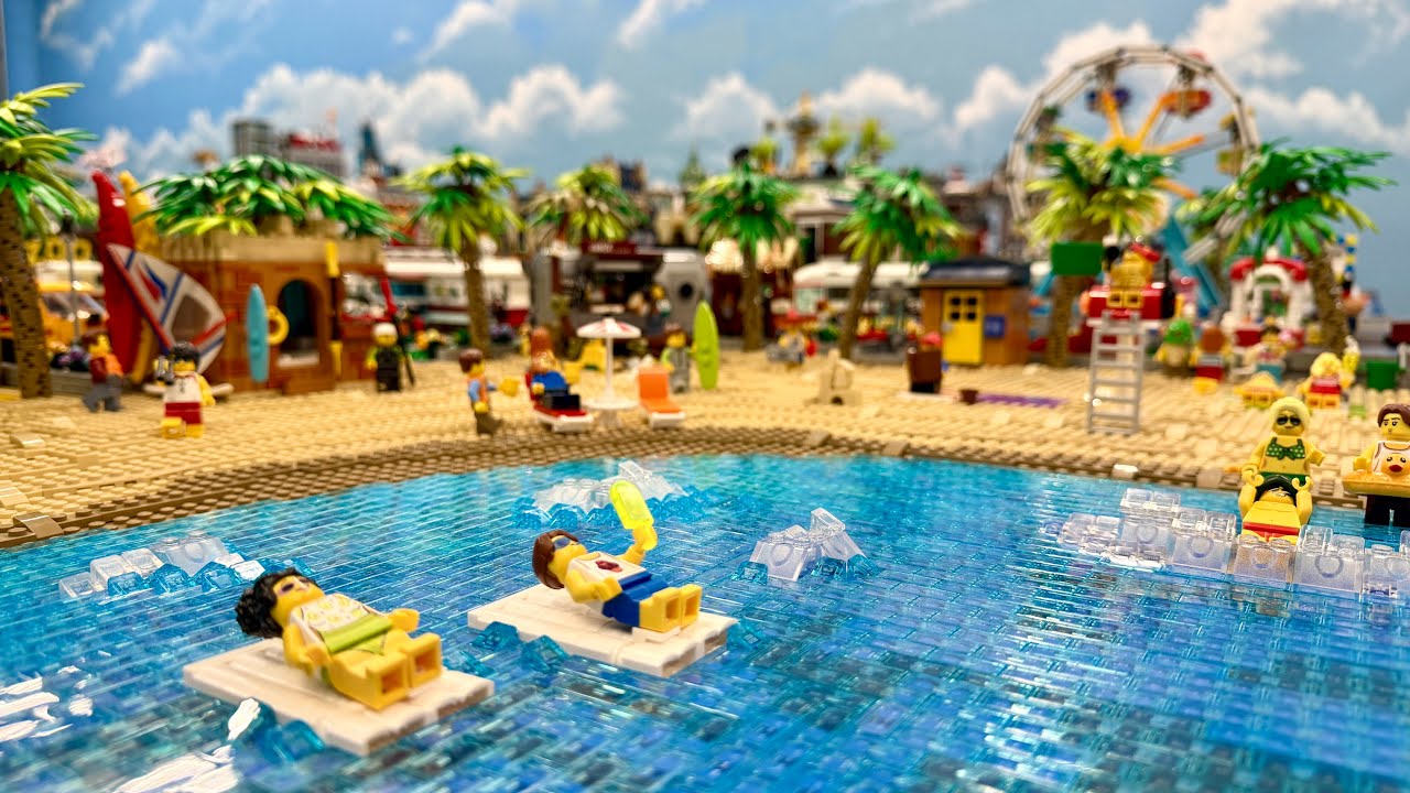 Обновление LEGO City | Подробности пляжа | Мини-гольф | Киноэкран | Пункт проката и многое другое!