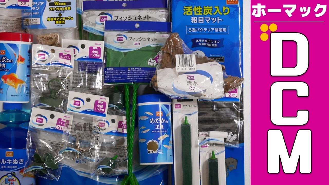 ホームセンターのDCMグループが作るアクアリウム用品を初心者目線で詳しく検証してみた。沈む流木や緑色の網もあるぜ！【ふぶきテトラ】