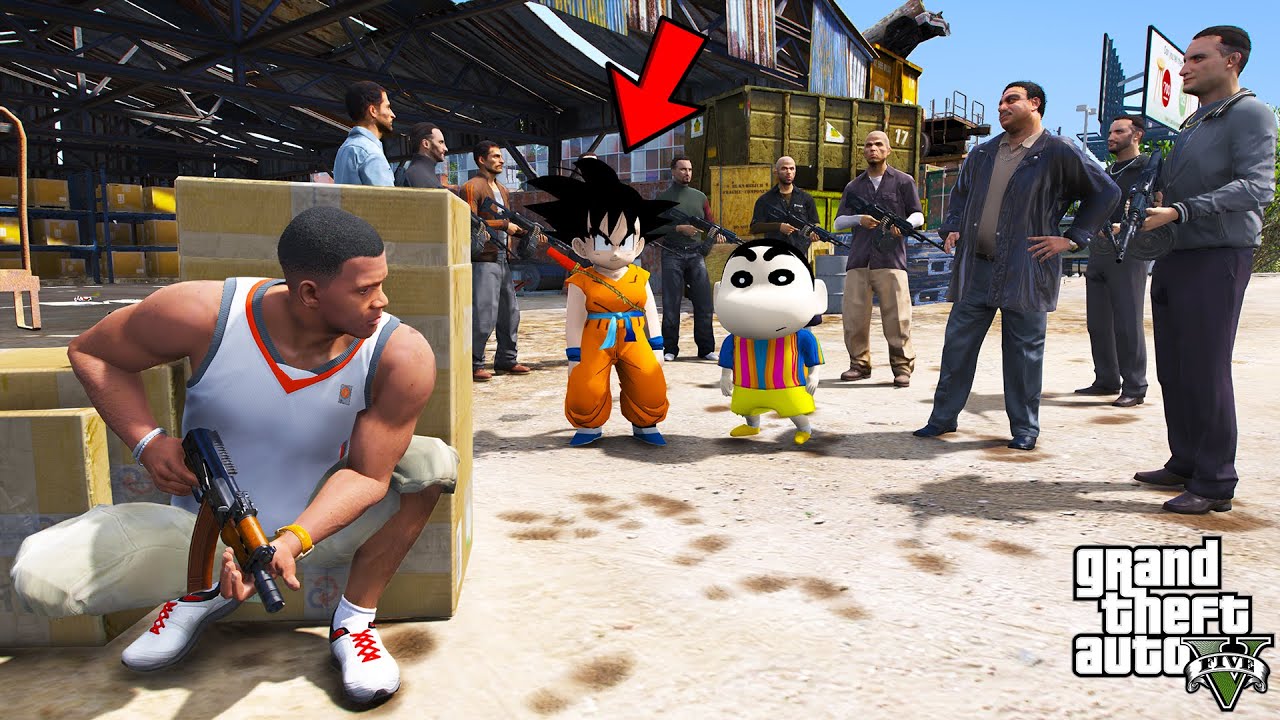 Franklin Trying to Save Goku and Shinchan from Gang in GTA 5!