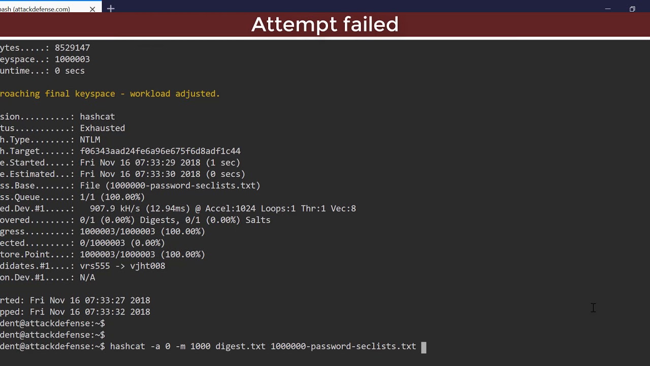 Password Cracking: Cracking NTLM Hashes