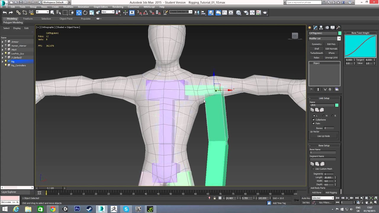 Базовый урок по CAT-риггингу в 3ds Max 2015