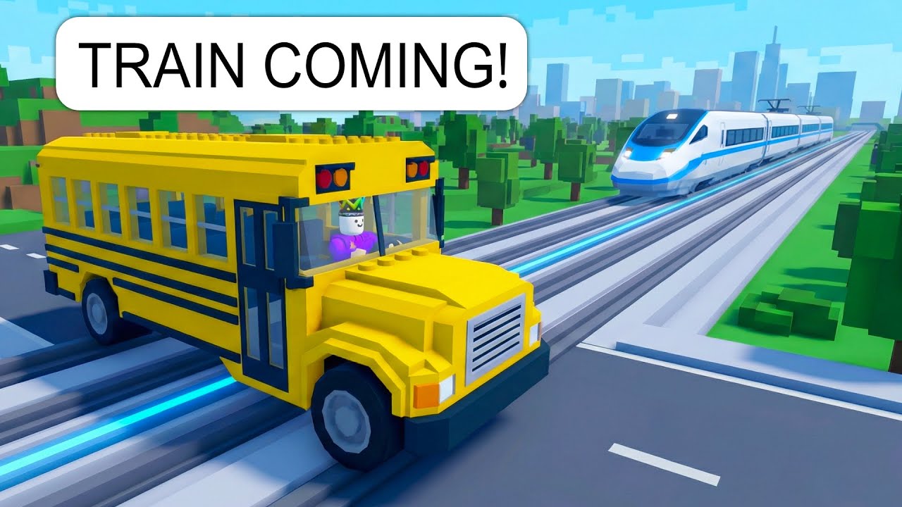 I Parked a BUS on a HIGH SPEED Train Line on Roblox (train coming)