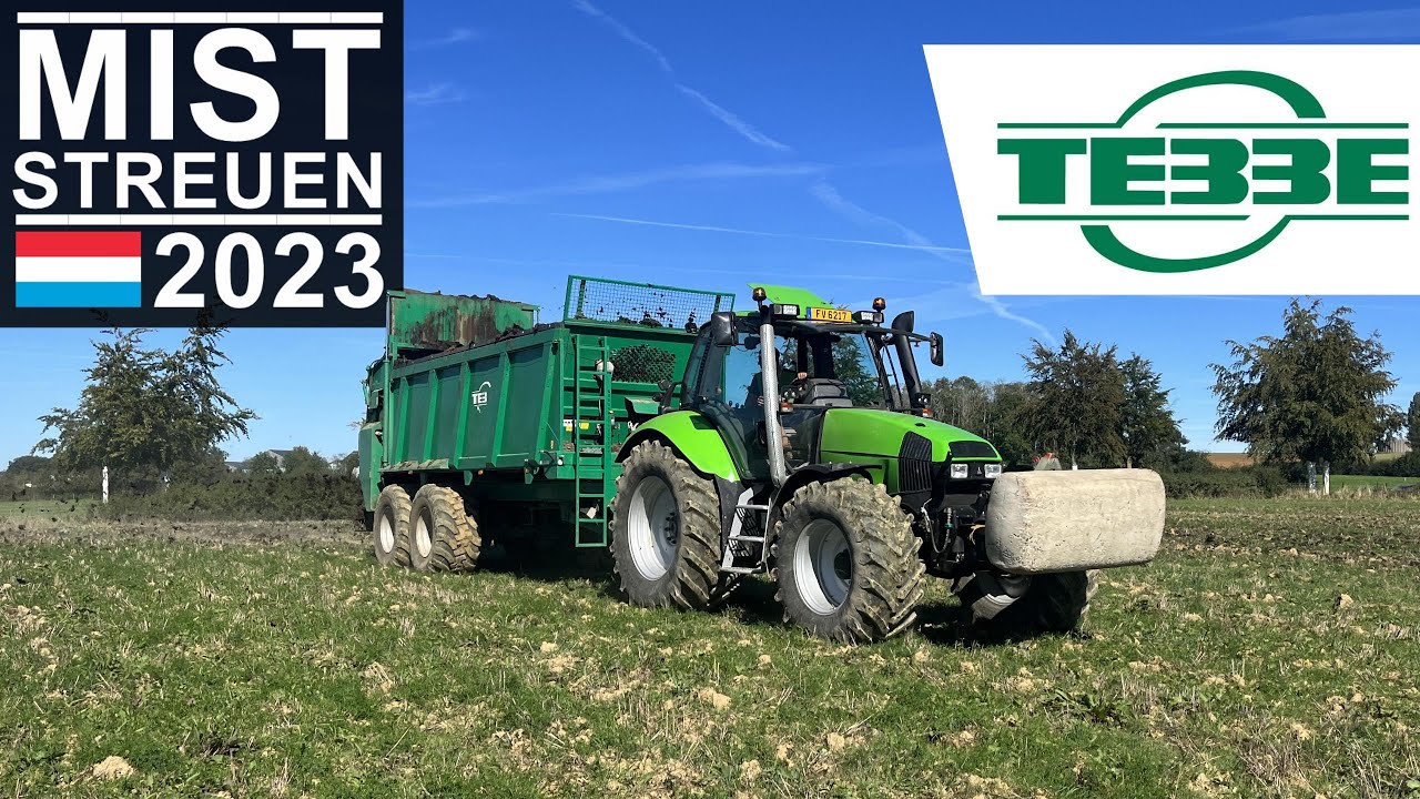 Biomist streuen | Deutz-Fahr Agrotron 165 Mk 3 // Tebbe HS 220 | Luxemburg 2023