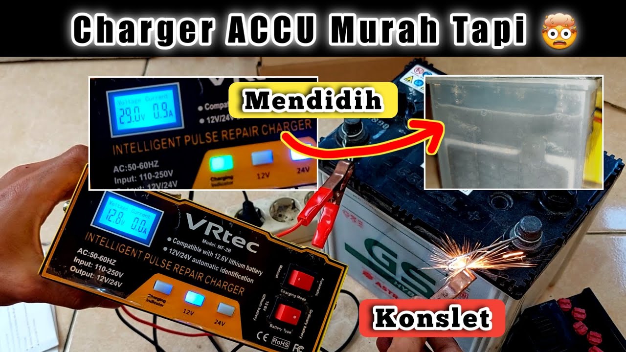 Charger Aki Otomatis Smart Intelligent 12 / 24 V Motor Mobil Bus Truck VRTec