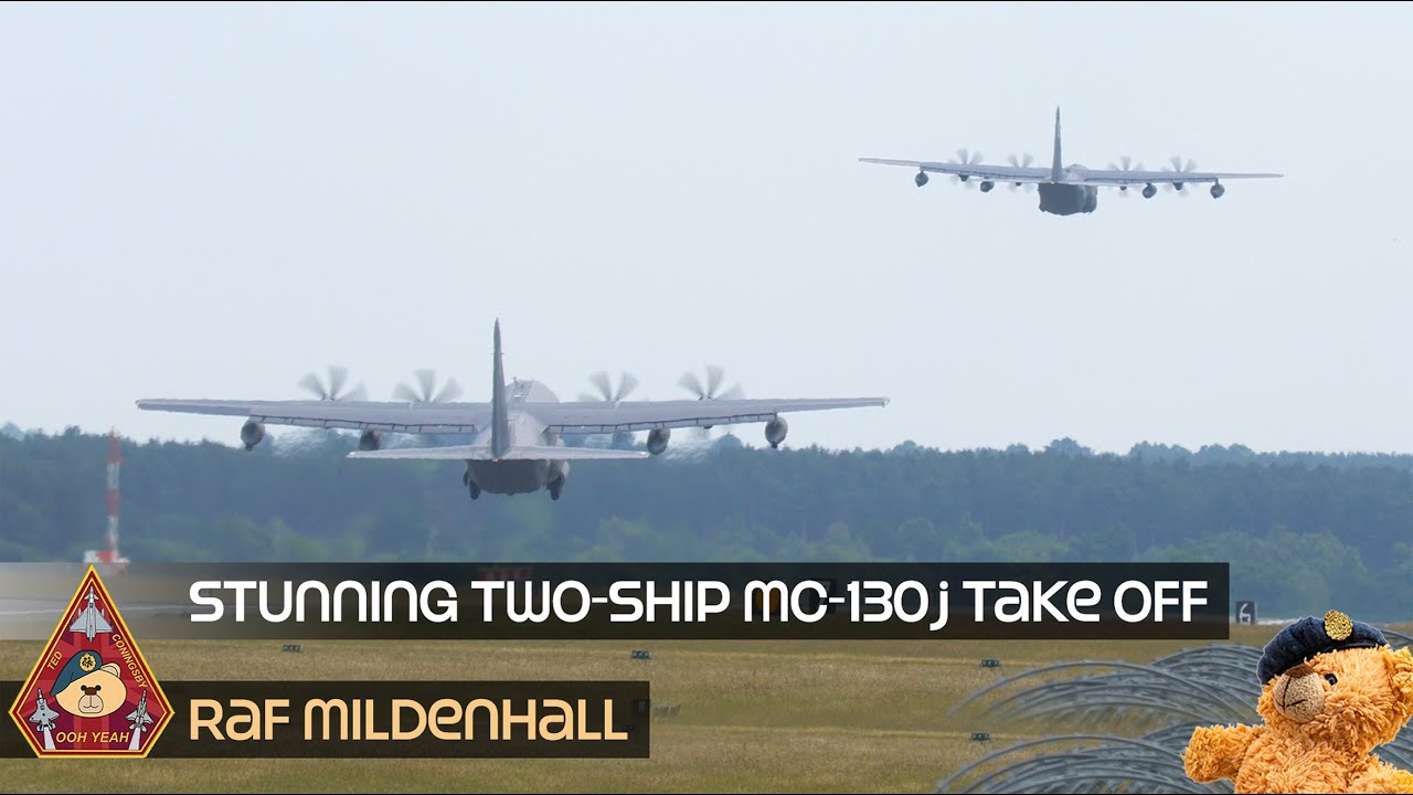 SPECTACULAR TWO-SHIP MC-130J COMMANDO II TAKE OFF SPECIAL OPS HERCULES • 67TH SOS RAF MILDENHALL