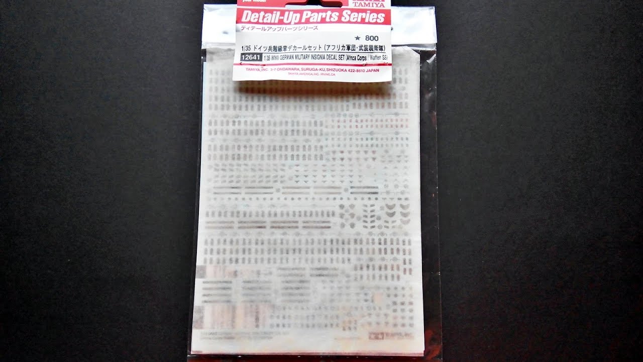 Inbox Review - Tamiya Set #12641, German Military Insignia Decal Set