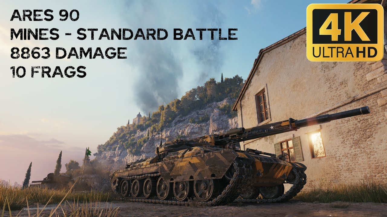 Ares 90 8,9k damage 10 frags on Mines - World of Tanks