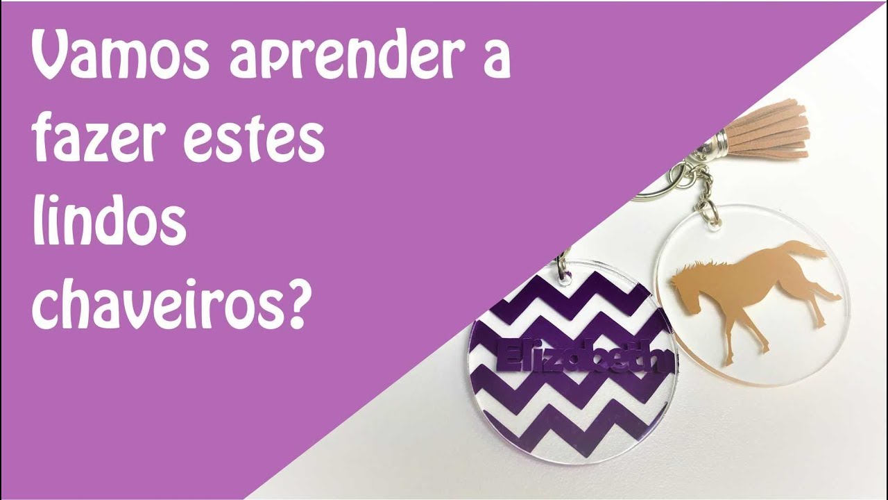 Personalize chaveiros de acrílico, com silhouette