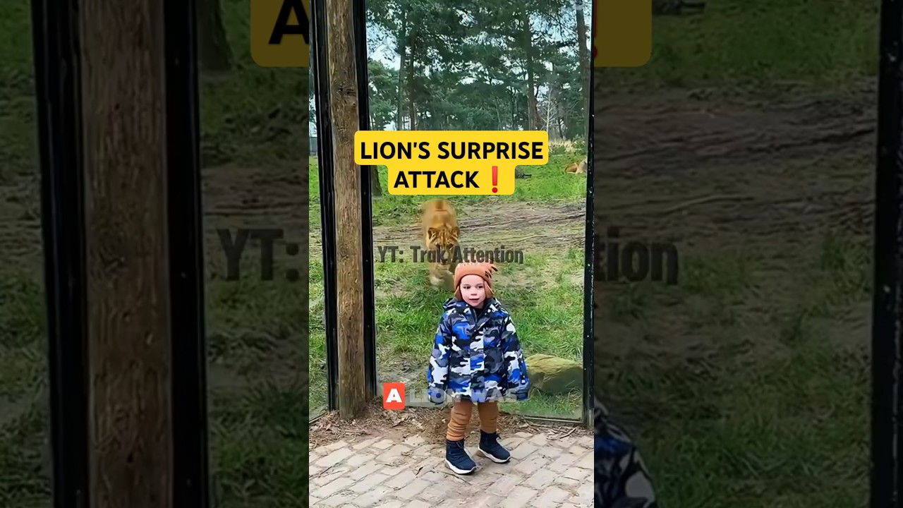 LION'S SURPRISE ATTACK❗ Little Boy's Narrow Escape Caught on Camera